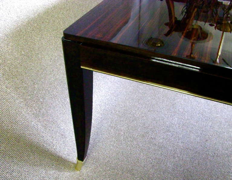 Mid-20th Century French Macassar Art Deco Dining Table Desk by Maurice Rinck 1935