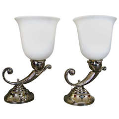 Pair of Art Deco Table Lamps, Mazda, 1930