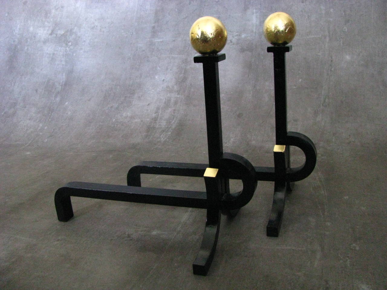Art Deco French Andirons from 1930 in the Manner of Subes 4