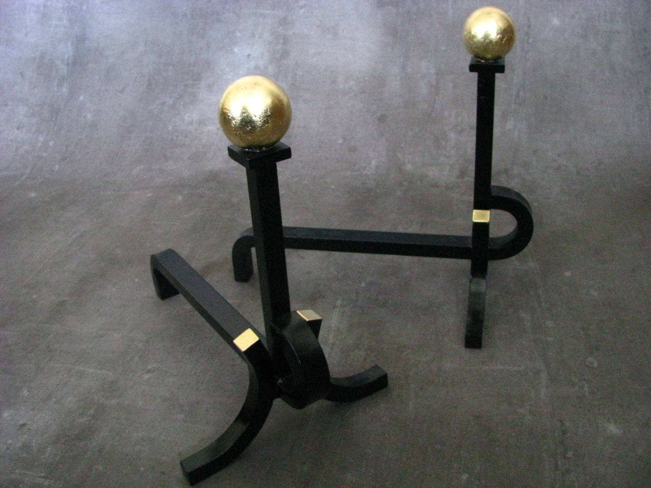 Art Deco French Andirons from 1930 in the Manner of Subes 5