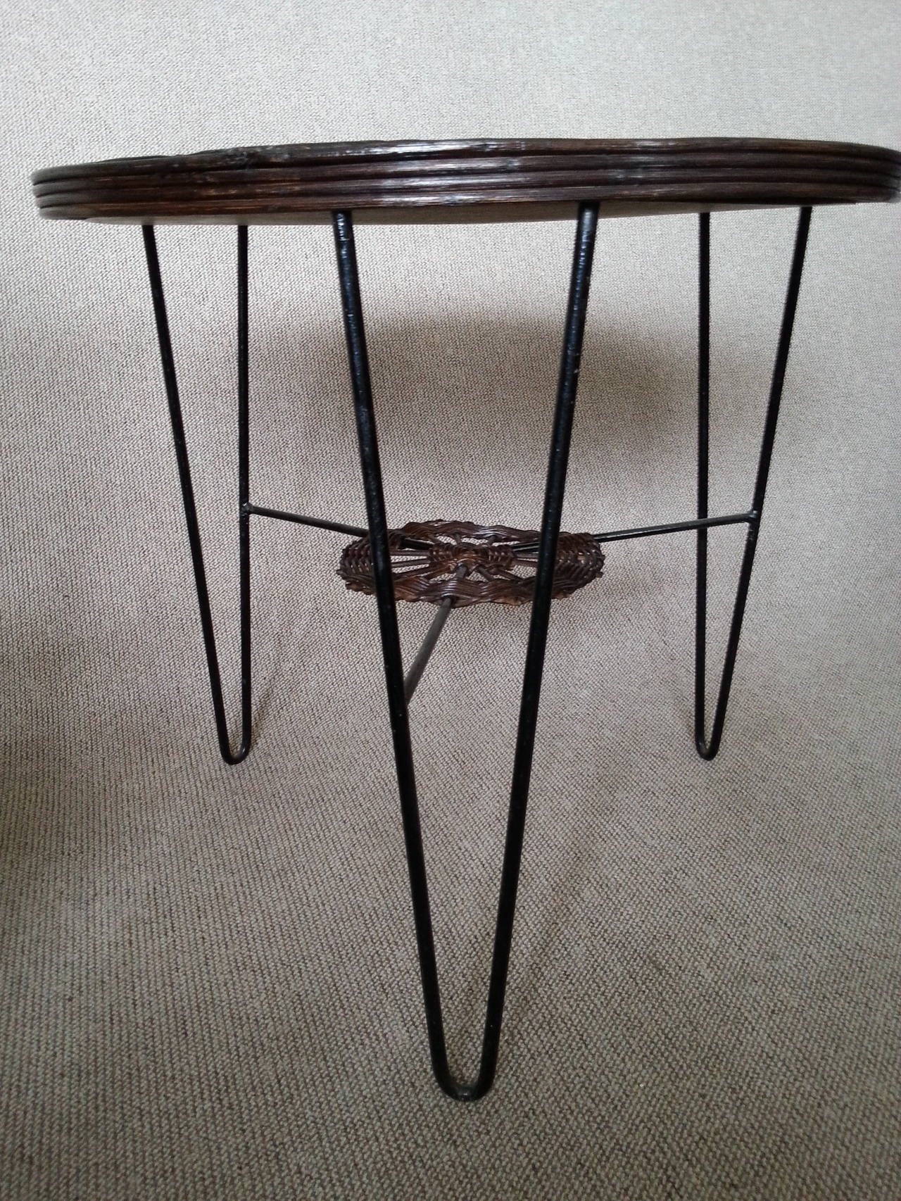 Rattan and Iron Coffee Centre Table, France, 1950s In Good Condition In Saarbruecken, DE