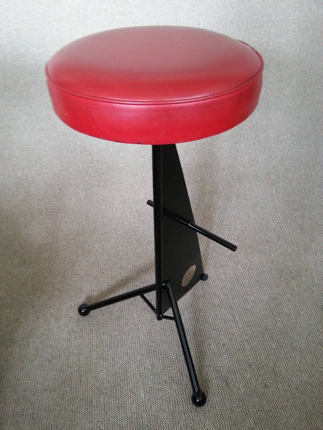 Four Iron Bar Stools style of Mathieu Matégot, France, 1950s 2