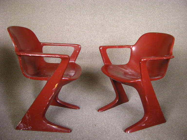 Fiberglass Set of Six Midcentury German Dining Chairs, Ernst Moeckel, 1968