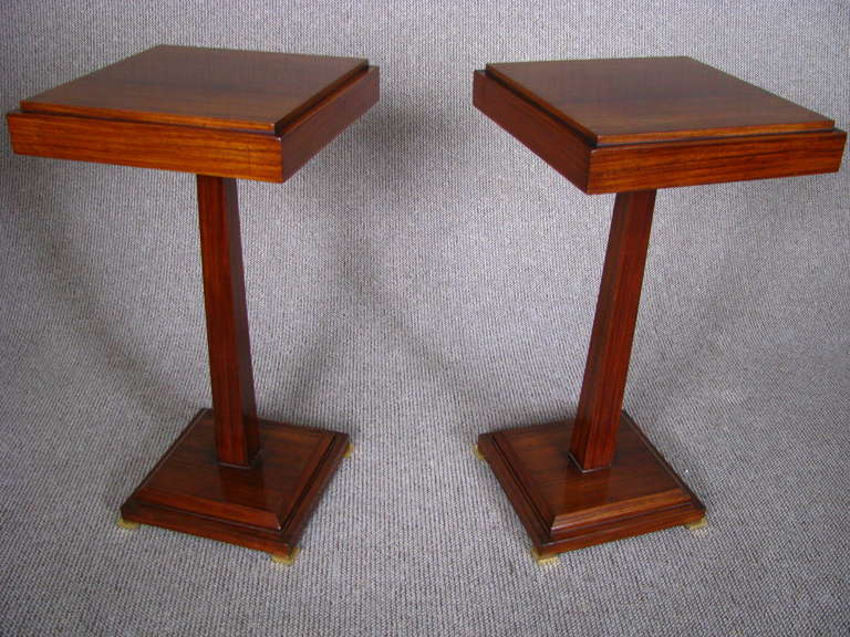 Mid-20th Century Pair of Rosewood Art Deco Side Tables 