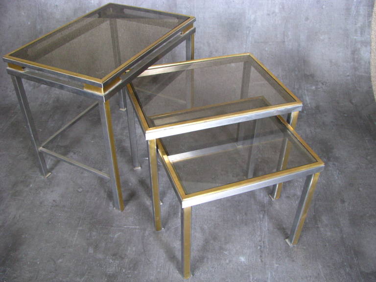 French 1970s Nesting Tables by Guy Lefevre for Maison Jansen, France