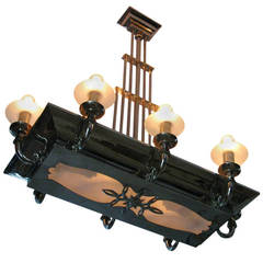 French Art Deco, Modernist Skyscraper Chandelier