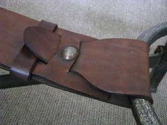 French 1950s 'Fer Forge' Leather Strap Cocktail Table Style Adnet