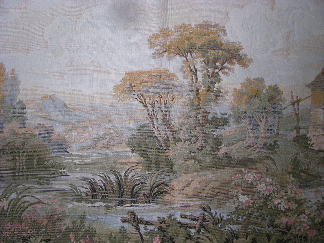 Antique Midcentury Aubusson Style French Tapestry 2