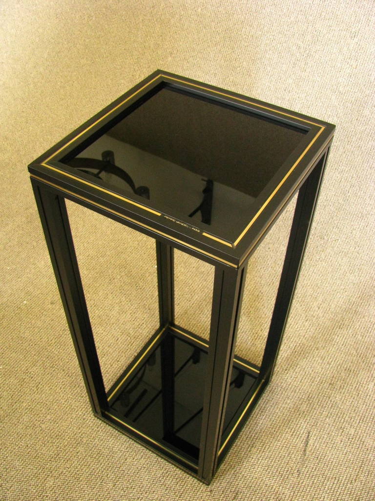 Metal Midcentury Side Table Pedestal by Pierre Vandel, Paris