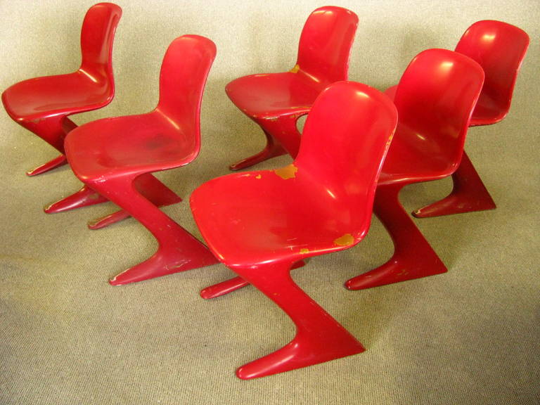 Set of Six Midcentury German Dining Chairs, Ernst Moeckel, 1968 In Good Condition In Saarbruecken, DE