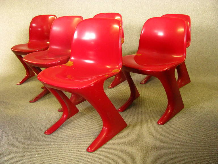 Set of Six Midcentury German Dining Chairs, Ernst Moeckel, 1968 2