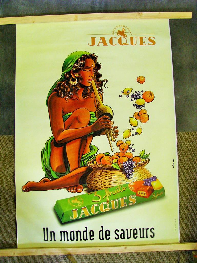 Belge Affiche publicitaire surdimensionnée sur chocolat, Belgique, 1999 en vente