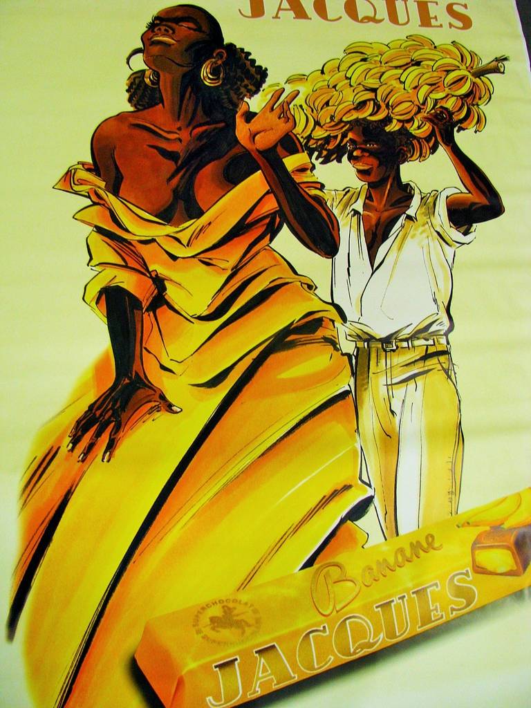 Mid-Century Modern Oversized Chocolate Advertising Poster, Belgium, 1999