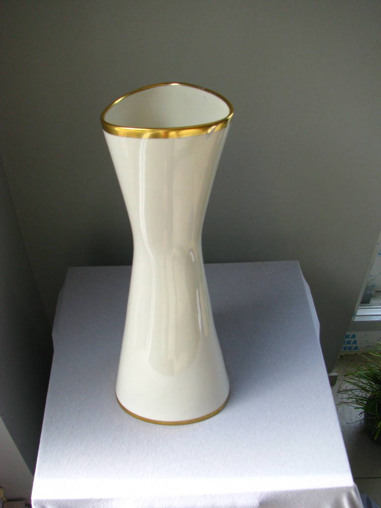 Mid-Century Modern Large Porcelain Vase by Lindner, Germany, 1950
