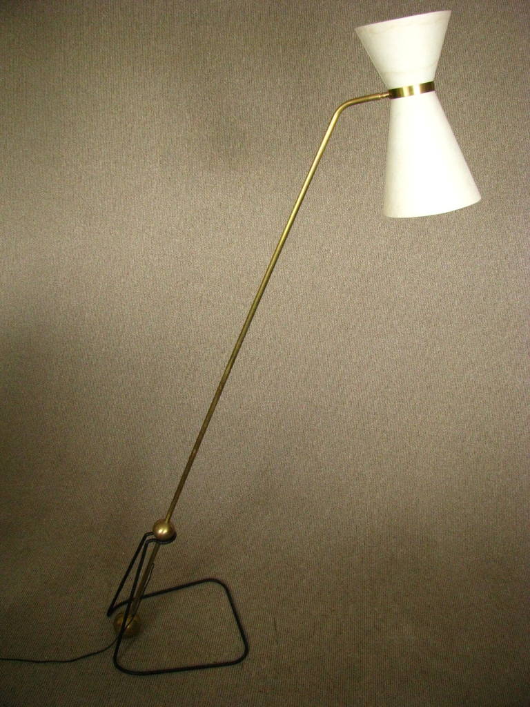 Brass Midcentury Floor Lamp Equilibrium by Pierre Guariche, 1950