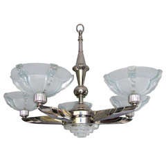 Art Deco Chandelier Signed Petitot 4