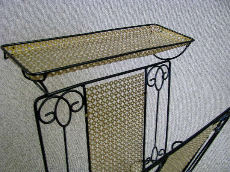 Brass French Midcentury News Rack 1950 Side Table