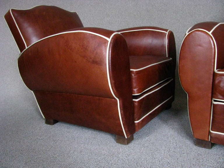 Mid-20th Century A Pair of French Art Deco Club Chair Armchairs 1935