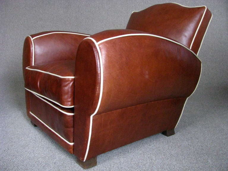 A Pair of French Art Deco Club Chair Armchairs 1935 3