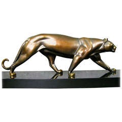 Art Deco Panther Sculpture Signed