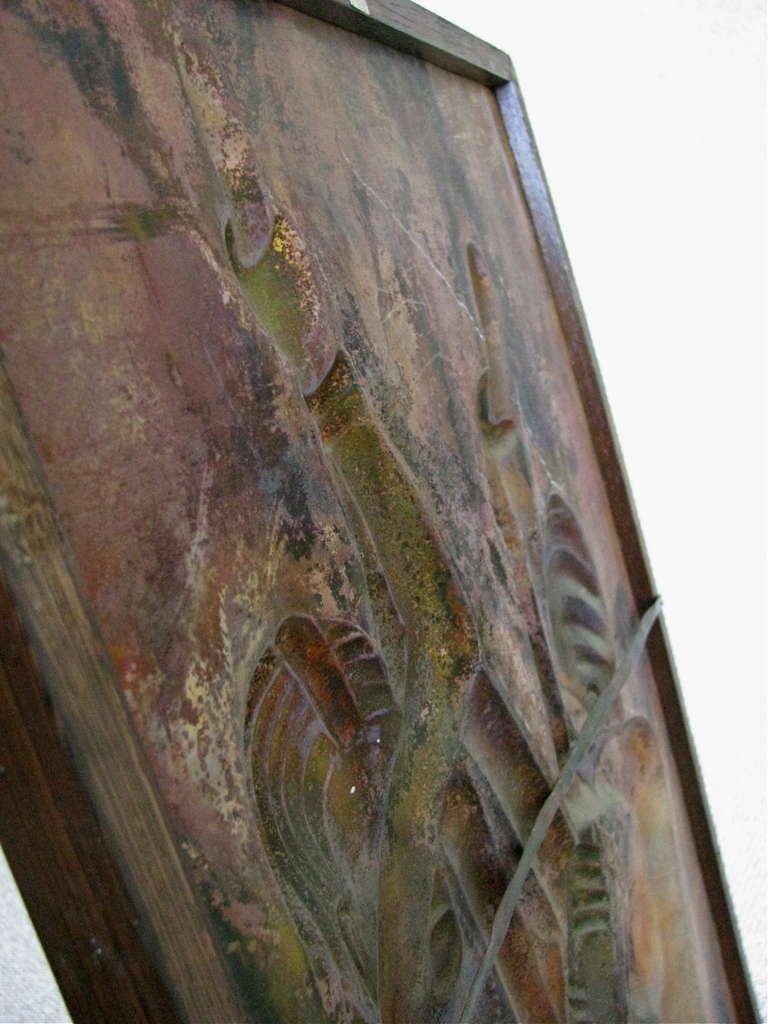 Colonial Art Deco Copper Sculpture Relief Picture 2