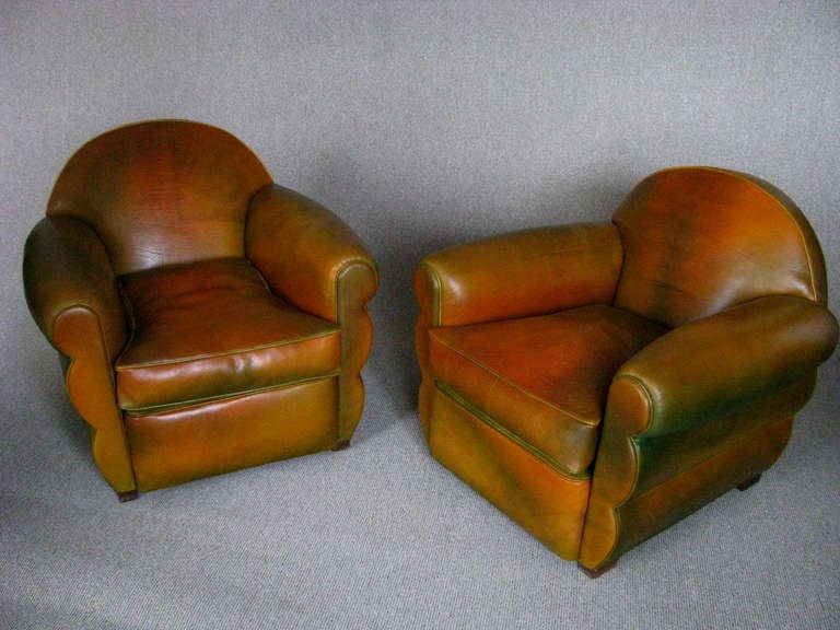Art Deco Club Chair Armchairs 1940 Neck Leather 1