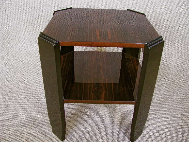 Cubistic Art Deco Side Table Macassar