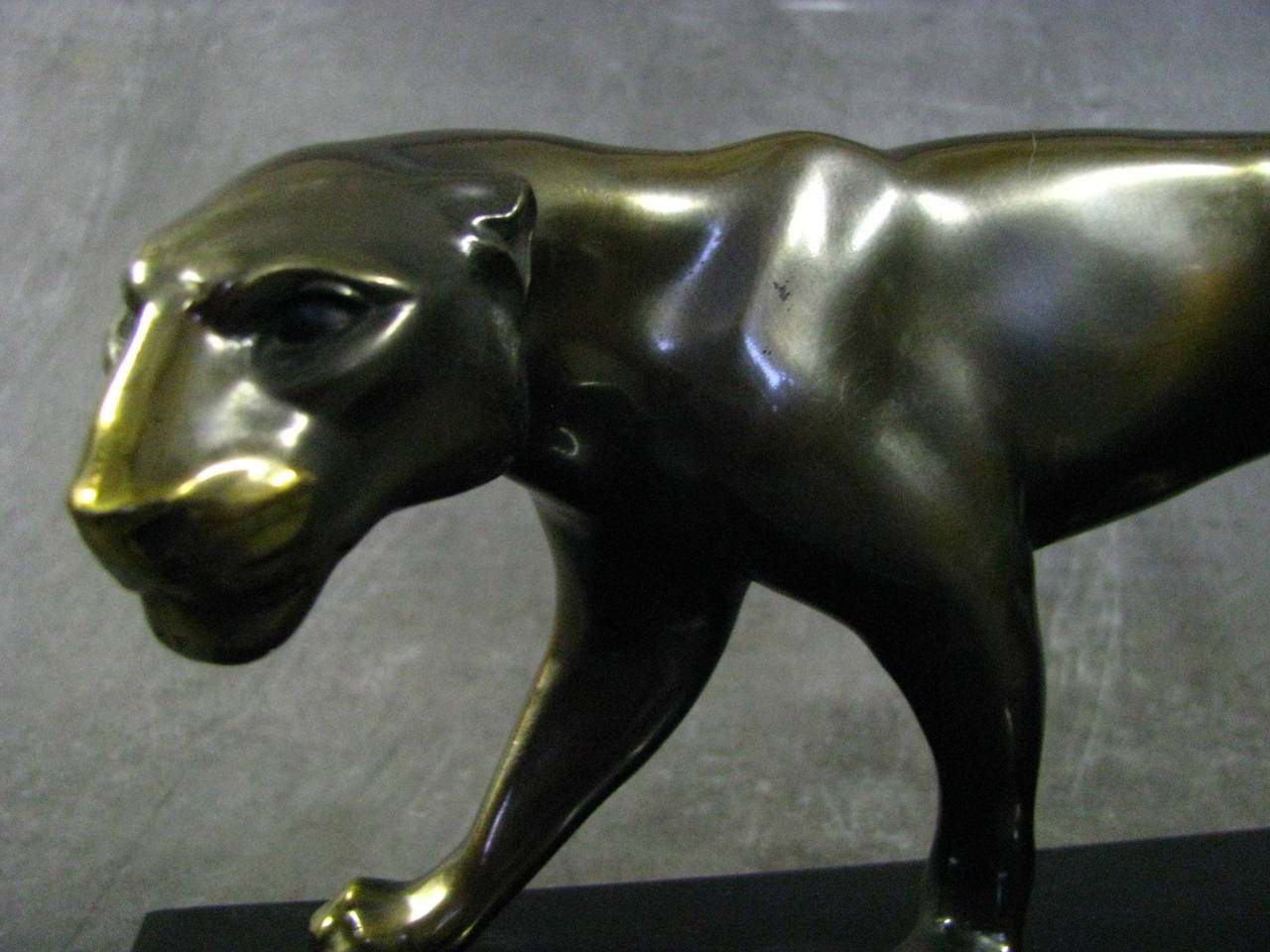 Mid-20th Century Art Deco Pair of Panther Sculptures M. Font, 1935