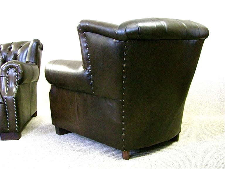 Mid-20th Century South African Art Deco Club Chairs Armchairs 1940 Kudu Leather