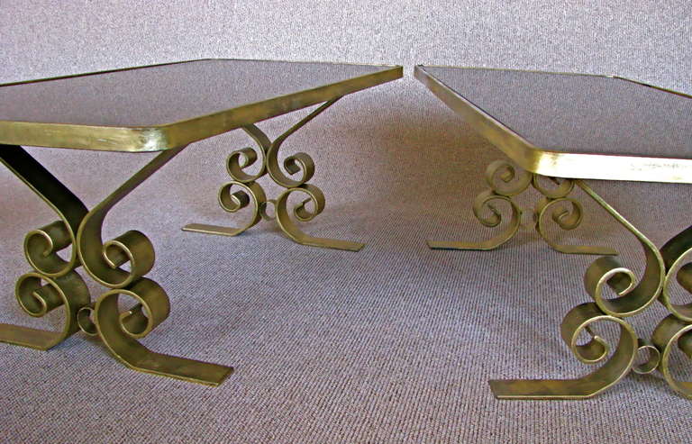 French Art Deco 1940's Endtables Wrought Iron 1