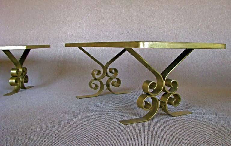 French Art Deco 1940's Endtables Wrought Iron 2