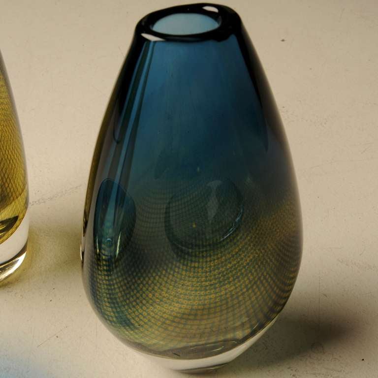 4 Kraka Glass Pieces by Sven Palmquist for Orrefors In Excellent Condition For Sale In Munich, DE