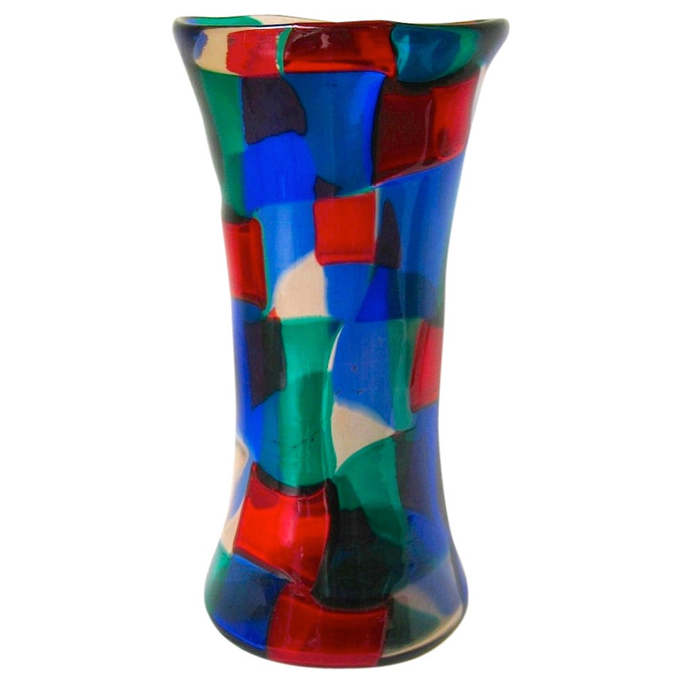 Very Rare Bianconi Pezzato No. 4398 Glass Vase For Sale