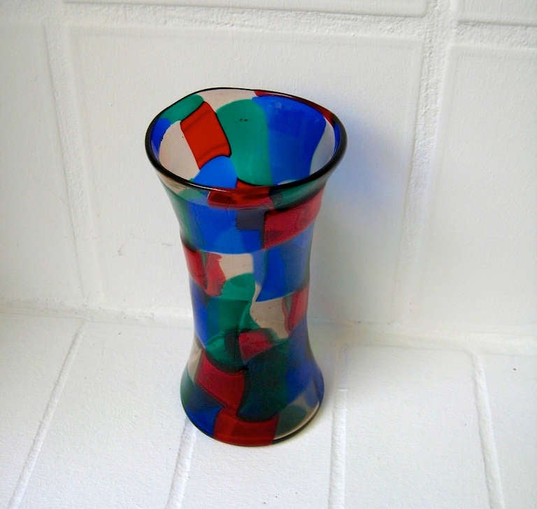 Very Rare Bianconi Pezzato No. 4398 Glass Vase For Sale 2