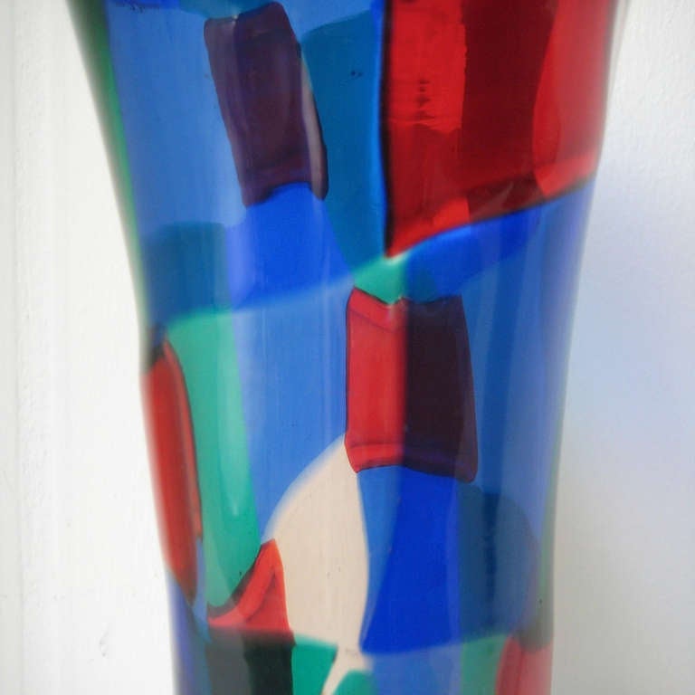 Très rare vase en verre Bianconi Pezzato n° 4398 Excellent état - En vente à Munich, DE