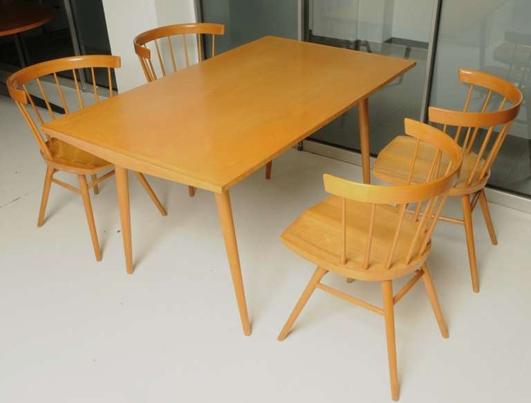 Very rare one owner dining set from 1947 in good unrestored condition. the furniture range by George Nakashima was only for a short time in production and a matching one owner set is impossible to find.

Located in Hamburg.