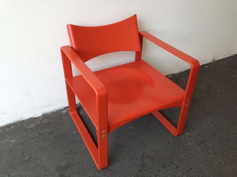 designed by verner panton in 1966 and made by a. sommer for thonet. original condition .
