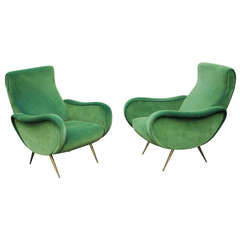 Pair of Lounge Chairs in the Manner of Marco Zanuso