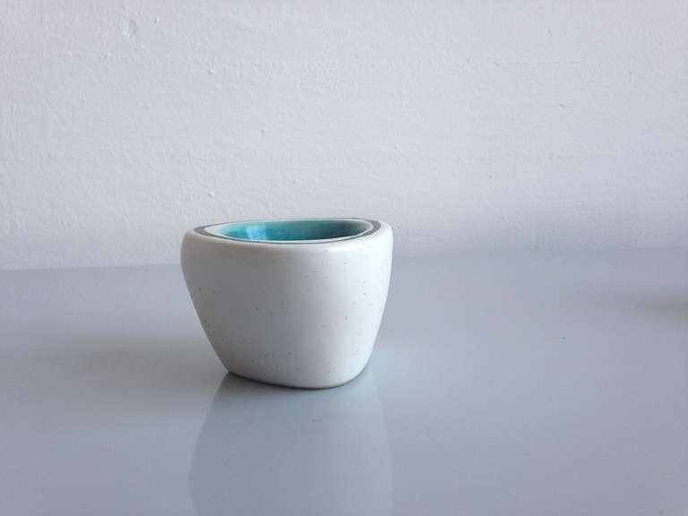 Mid-20th Century Georges Jouve Vessel White/ Turquoise