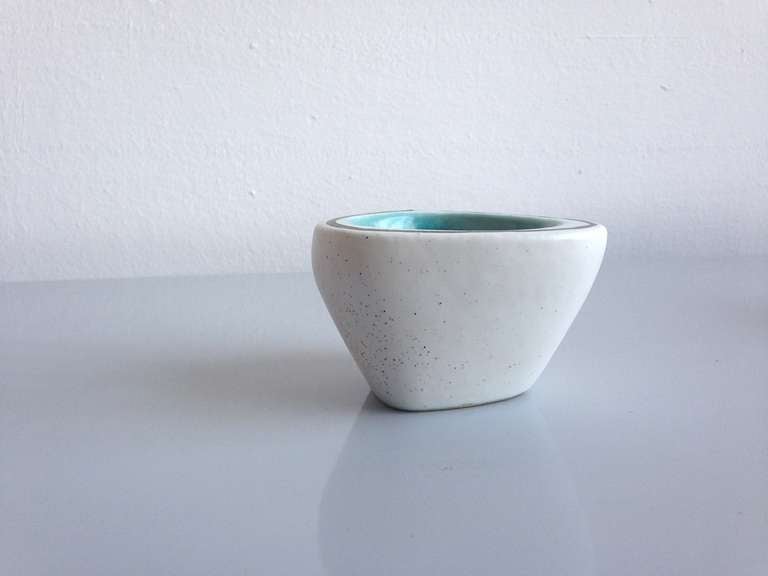 Stoneware Georges Jouve Vessel White/ Turquoise