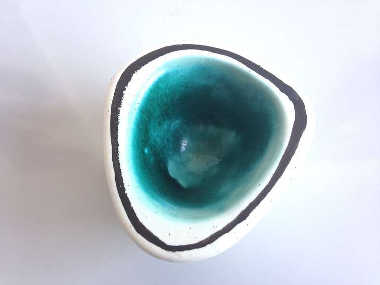 Georges Jouve Vessel White/ Turquoise 1