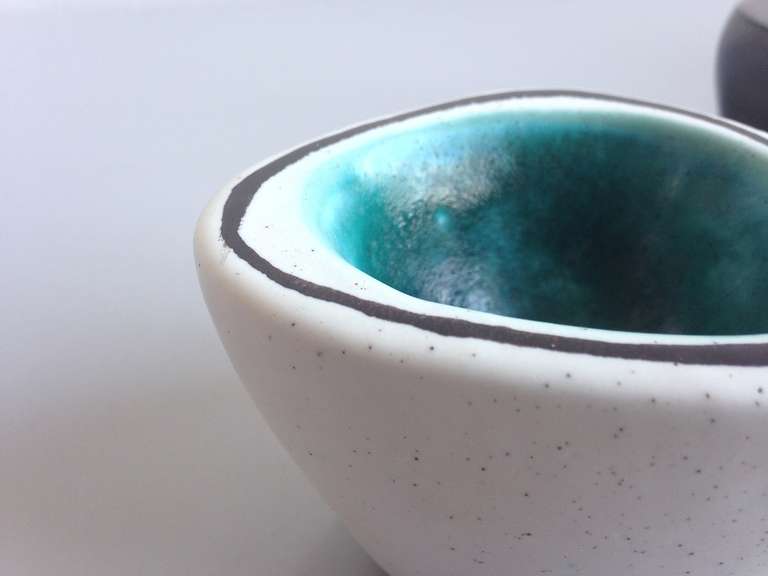 French Georges Jouve Vessel White/ Turquoise