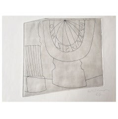 Ben Nicholson Turkish Sundial and Column, 1967 - 35/50 - Etching