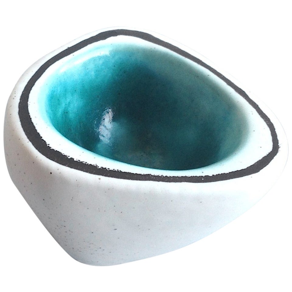 Georges Jouve Vessel White/ Turquoise