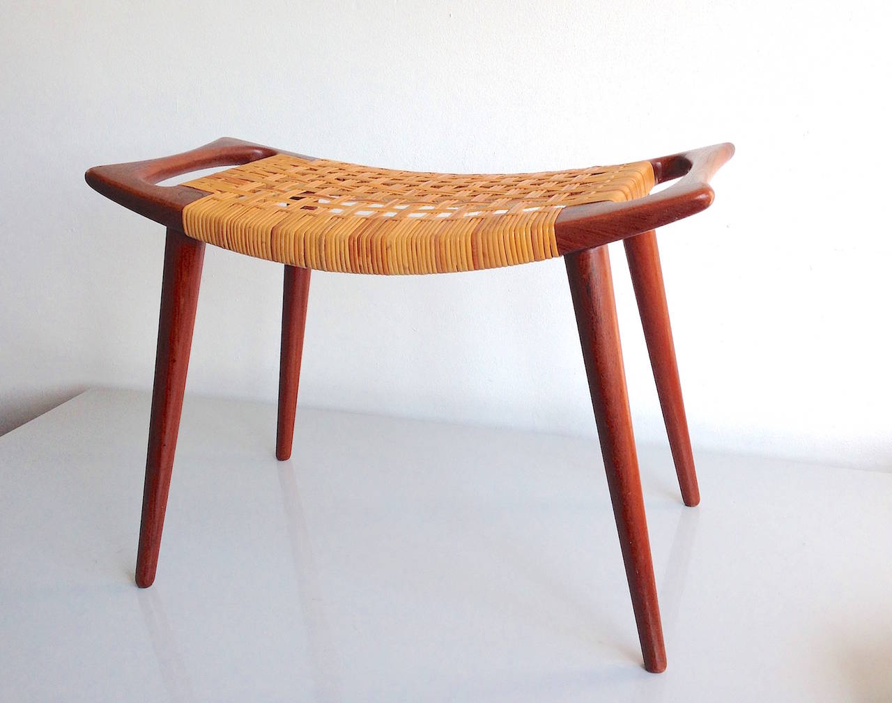 Modern Hans Wegner Johannes Hansen Cane Stool