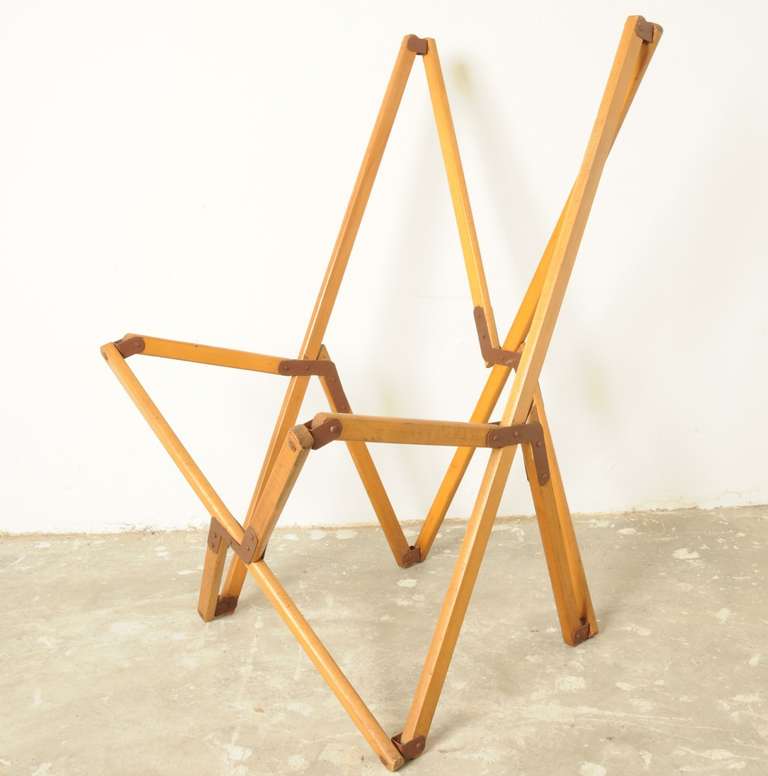 19th Century Rare Tripolina Folding Chair