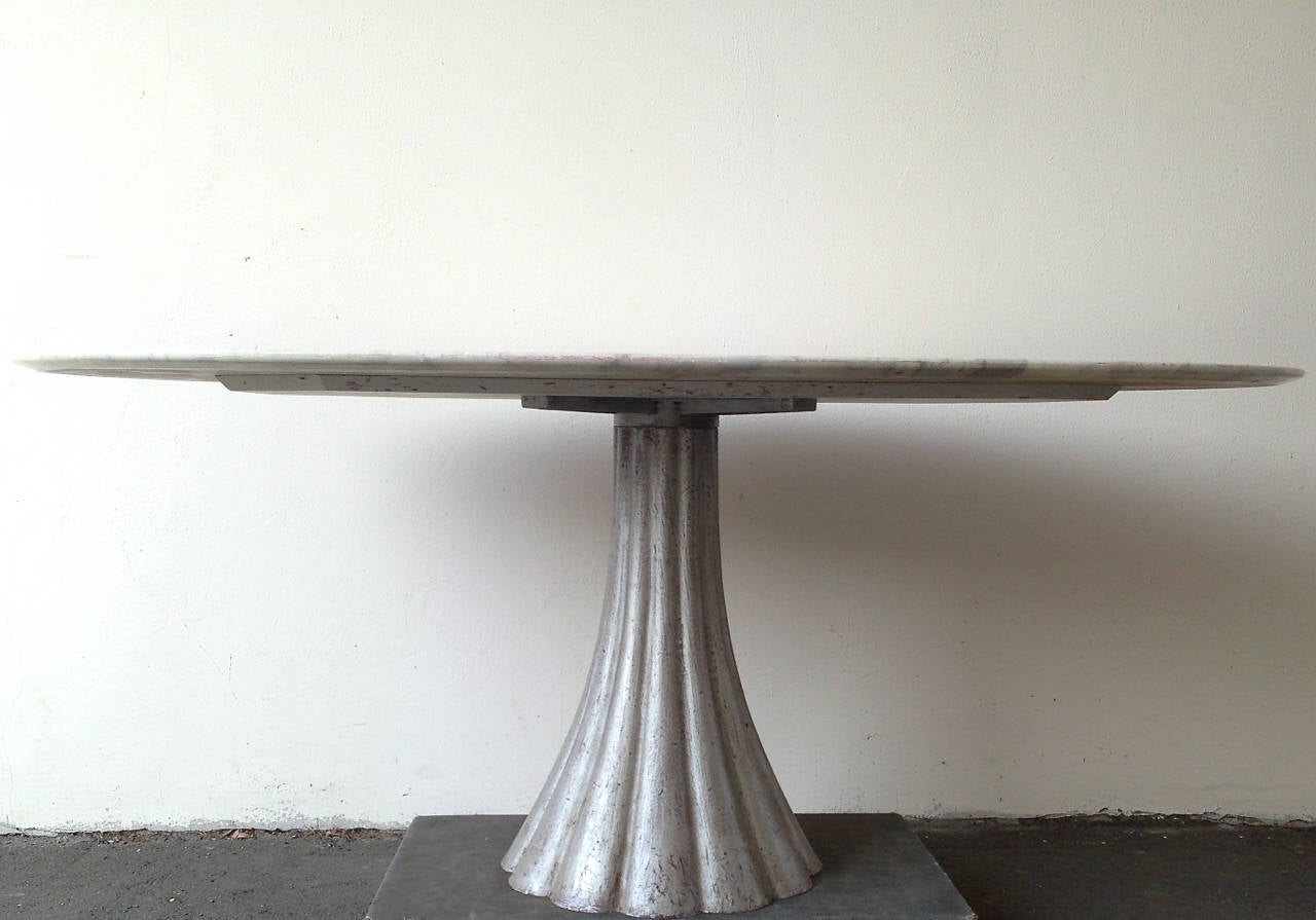 20th Century Oval Marble Dining Table in the Manner of Angelo Mangiarotti