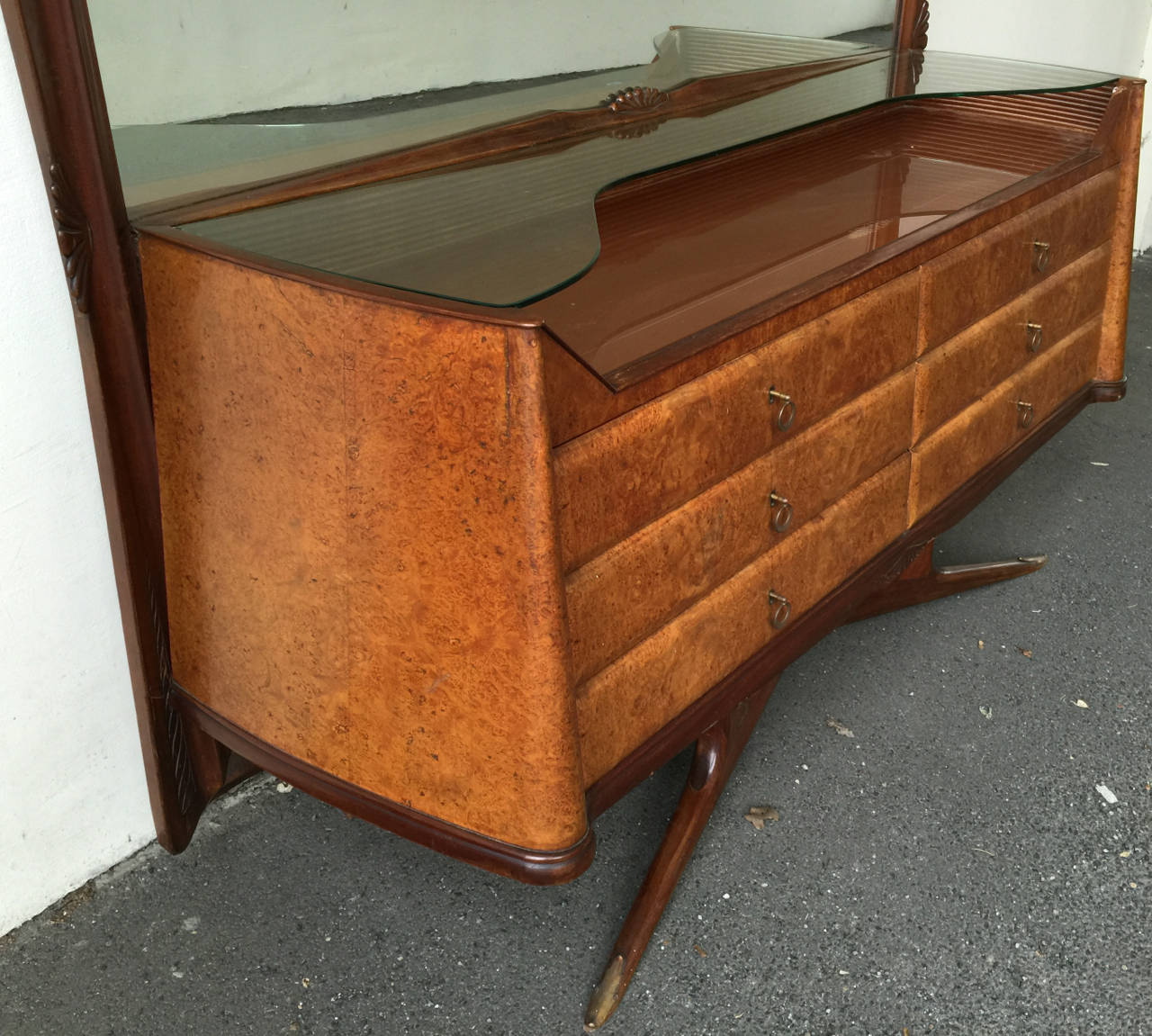 Wonderful Burl Wood Dressing Sideboard 1