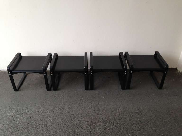 Rare Set of Four Stools or Side Tables by Verner Panton For Sale 1