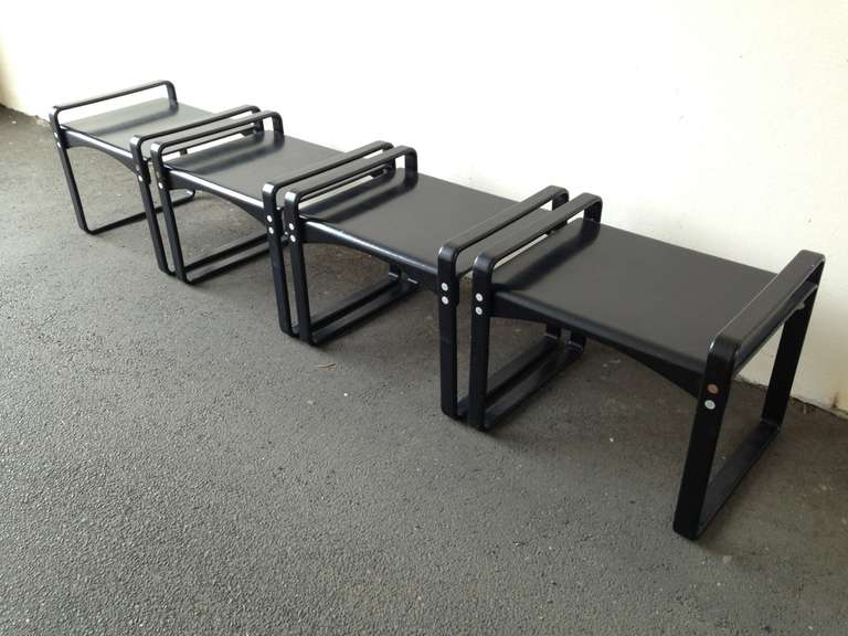 Rare Set of Four Stools or Side Tables by Verner Panton In Good Condition For Sale In Munich, DE